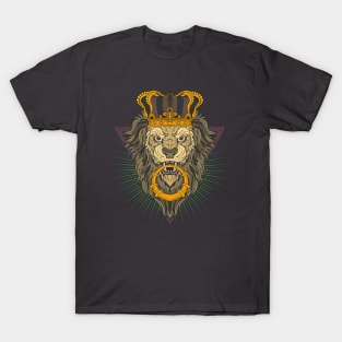 Lion head with crown illustration graphic T-Shirt